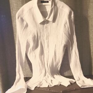 Kenneth Cole Ivory Crinkle Shirt